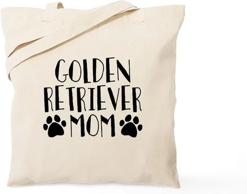CafePress Golden Retriever - Bolsa de lona natural para mamá, bolsa de compras reutilizable