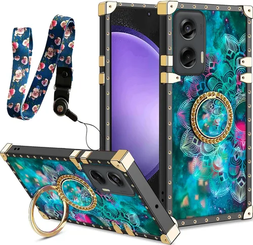 Miniatura 9 de nancheng Funda para Motorola Moto One 5G Ace/One 5G UW Ace Luxury Colorful Love Heart Bee Design Gold Electroplated Phone Cover with 360° Diamond
