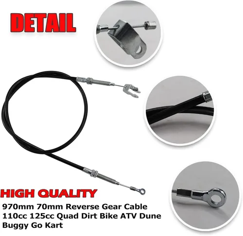 Miniatura 3 de DEHE 965.2mm/38" Cable de engranaje inverso 110cc 125cc Quad Dirt Bike ATV Dune Buggy Go Kart