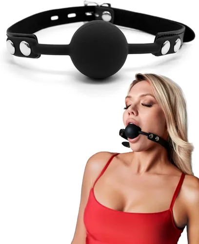 Tapón de bola de mordaza de boca de silicona con retención abierta SM Bondage Parejas Jugar BDSM Juguete sexual Fetiche Bondage Gagger Bozales de