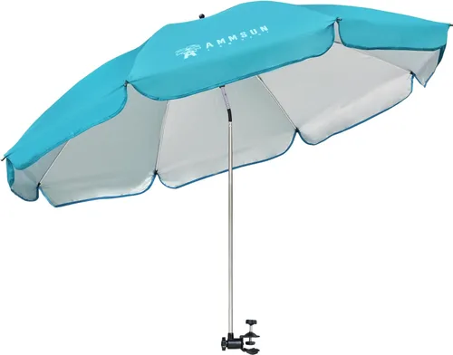 AMMSUN Paraguas XL con abrazadera universal ajustable de 47 pulgadas y giratorio de 360 grados UPF 50+, abrazadera portátil para silla de camping o