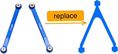 Miniatura 5 de Juego de Eslabones de Alta Limpieza para Barra de Dirección de Conexión de Eslabones para AXIAL 1/24 SCX24 AXI00001 C10 AXI00002 Wrangler JLU Azul