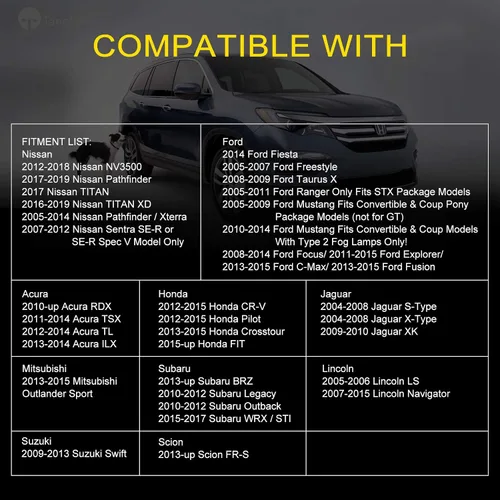 Miniatura 2 de TangMiGe Lámparas antiniebla para Nissan Honda, Ford, Acura, Subaru, Suzuki, Lincoln, Jaguar, accesorios para conducción, luz antiniebla, repuesto