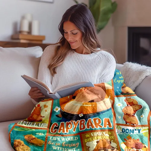 Miniatura 3 de Capybara - Regalos para mujer, lindas mantas para niña, manta de franela suave de 50 x 60 pulgadas, decoración de Navidad, regalo de cumpleaños