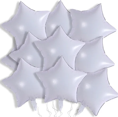 Miniatura 32 de Globos de papel de aluminio con forma de estrella de arena beige, marrón y blanco, 10 globos de Mylar en forma de estrellas de 18 pulgadas