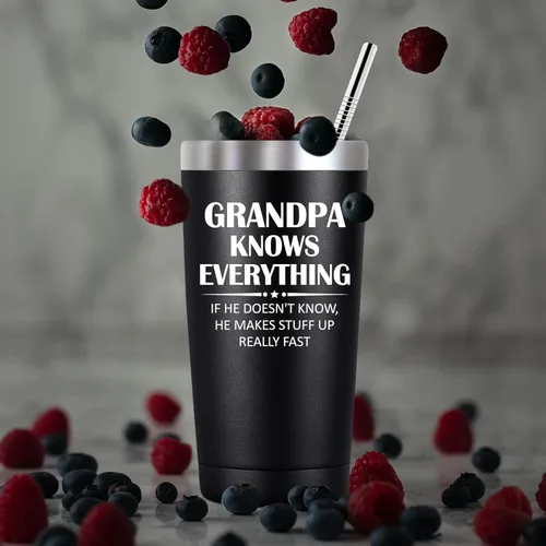 Miniatura 4 de SpenMeta Regalos para abuelos: regalo del día del padre para el abuelo de parte de los nietos, vaso de aislamiento al vacío de 20 onzas