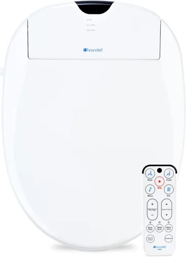 Miniatura 12 de Brondell Asiento de inodoro con bidé S1400, asiento de inodoro inteligente, doble de acero inoxidable, boquilla autolimpiante con tecnología Clean