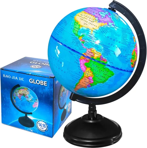 Globo Geográfico Mundial de 6 Pulgadas, Globos Educativos para Niños con Soporte, Globos Decorativos Rotatorios del Mapa Mundial, Globo Político