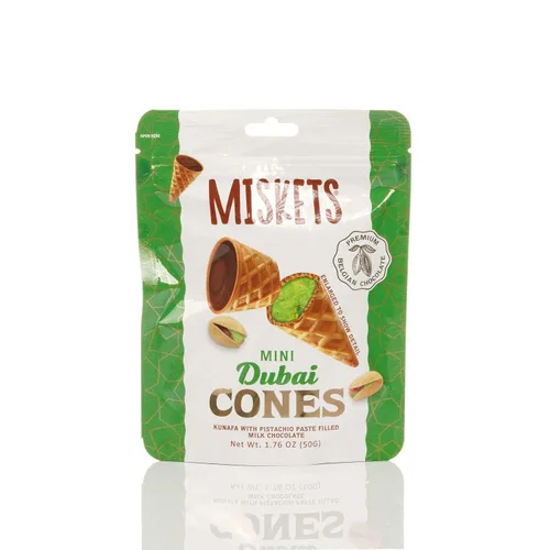 Miniatura 5 de Mini conos de gofre con lácteos, relleno de chocolate oscuro, aperitivo crujiente del tamaño de un bocado, regalo para niños y adultos, 4.23 onzas