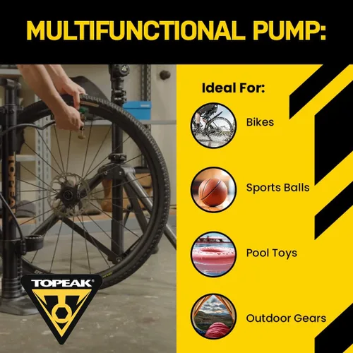 Miniatura 4 de Topeak JoeBlow Max Hp Bomba de piso para bicicleta, 160 Psi/11 Bar, TwinHead, se adapta a válvulas Presta, Schrader y Dunlop
