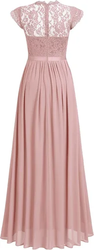 Miniatura 7 de Miusol - Maxi vestido floral con encaje para fiesta de noche y uso formal para mujer