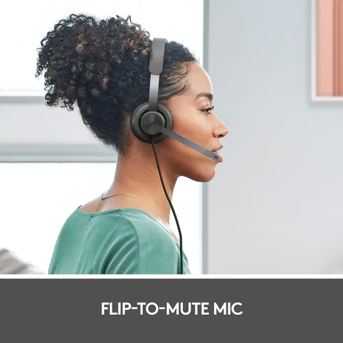 Miniatura 5 de Logitech Zone 750 Auriculares con cable para la oreja con micrófono avanzado de cancelación de ruido, USB-C simple y adaptador USB-A incluido