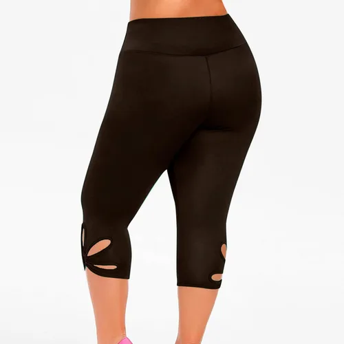 Miniatura 87 de Pantalones capri para mujer, estilo casual, de verano, elásticos, de cintura alta, pantalones de yoga, ajuste atlético, pantalones deportivos