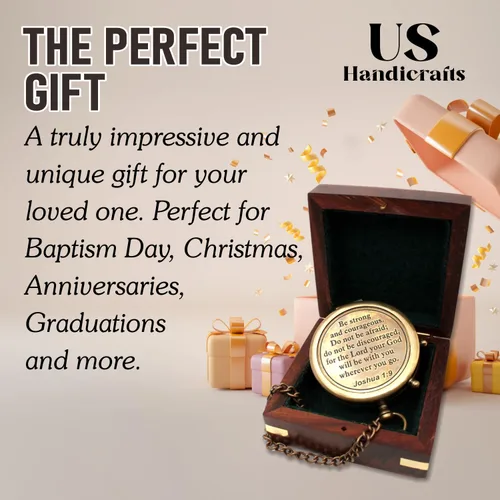 Miniatura 4 de Compass with Stamped Wooden Case