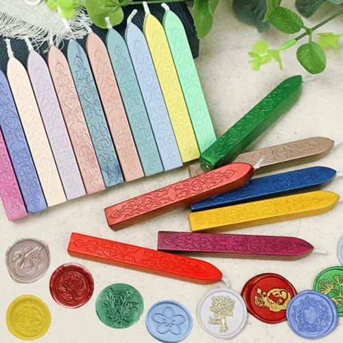 Miniatura 3 de 12 varillas de cera de sellado verde pino con mechas, cera de sellado antigua para sello de cera, invitaciones de boda, envoltura de regalos, regalo