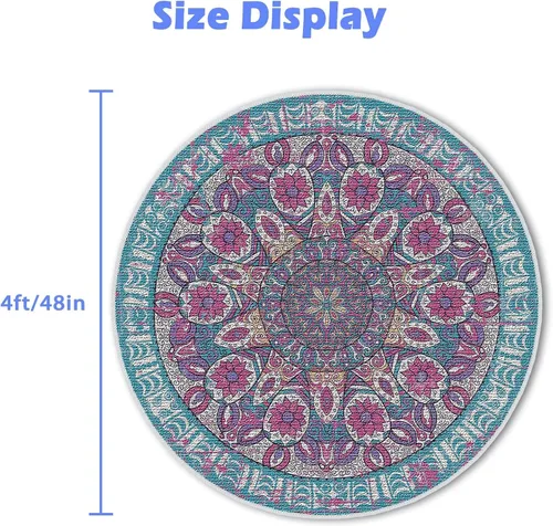 Miniatura 5 de Tapete para silla de oficina para suelo de madera dura, alfombras redondas de 4 pies/48 pulgadas, protectores de suelo, alfombrilla para silla