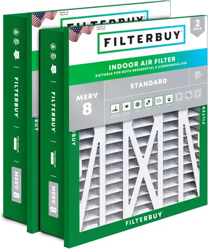 Miniatura 24 de Filterbuy 10x17x2 Filtro de aire MERV 8 Defensa Esencial contra el Polvo y las Alergias (2 unidades), Filtros exteriores plegados electrostáticos
