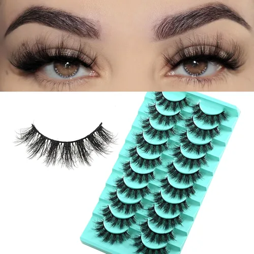 Miniatura 16 de APCYUST Pestañas postizas Wispy, pestañas naturales de visón, tiras de pestañas de visón, aspecto natural, pestañas falsas semi-Wispy, paquete