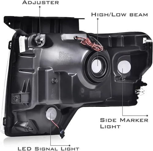 Miniatura 6 de PIT66 Conjunto de faros delanteros LED compatible con Ford F150 2009 2010 2011 2012 2013 2014, lente transparente para conductor y pasajero, carcasa