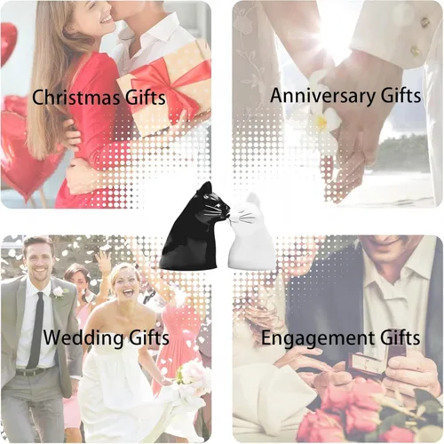 Miniatura 7 de Regalos para parejas Linda taza de gatos besándose Artículos a juego para parejas Tazas de cerámica para café para regalos de boda Aniversario