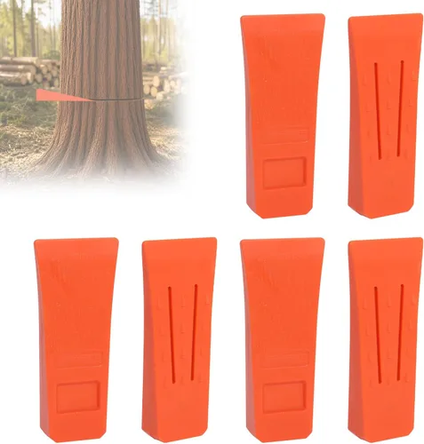 Miniatura 11 de Poweka Juego de cuñas para tala de árboles, paquete de 6 cuñas de árbol de ABS naranja de 5.5, 8 y 10 pulgadas, cuñas de división de madera