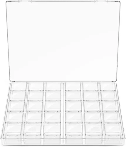 Miniatura 8 de 30 paquetes de contenedores organizadores apilables de plástico con tapas, mini recipientes para almacenamiento de cuentas, purpurina, limo, pintura