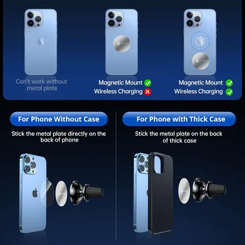 Miniatura 5 de SYNCWIRE Soporte magnético para teléfono para automóvil, giratorio de 360°, imanes súper fuertes, ventilación de aire, soporte para teléfono celular