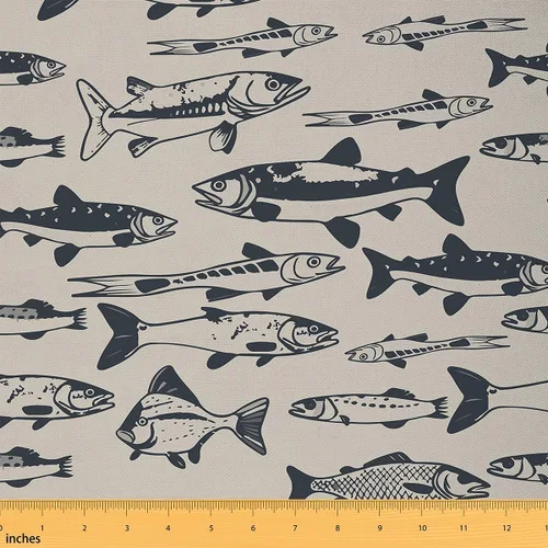 Miniatura 8 de Koi Fish - Tela de tapicería para sillas, tela tradicional japonesa para exteriores, tela decorativa con estampado de hojas de loto Botanicla