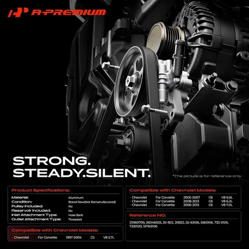 Miniatura 2 de A-Premium Bomba de dirección asistida compatible con Chevrolet Corvette C5/C6 1997-2013, 5.7L 6.0L 6.2L 7.0L
