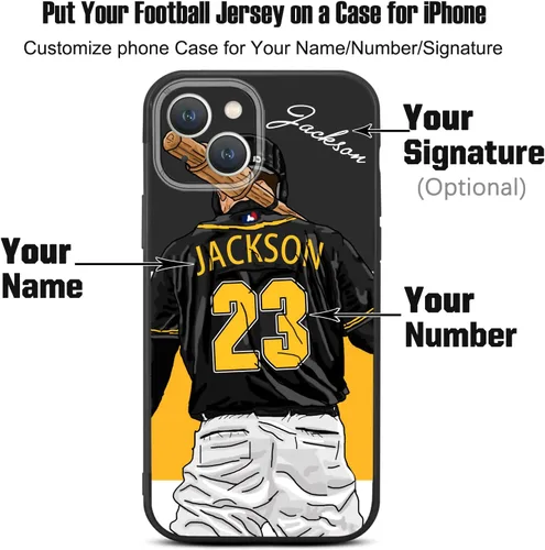 Miniatura 2 de Funda de béisbol personalizada con nombre y número para iPhone 17 Air 16 15 Pro Max 14 13 Mini 12 11 Xs Xr SE3 8 7 6 Plus, silicona líquida