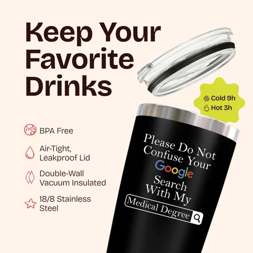 Miniatura 5 de Regalos de doctor para hombres y mujeres – Please Do Not Confuse Your Google Search With My Medical Degree Mug Regalo único para médicos Regalo