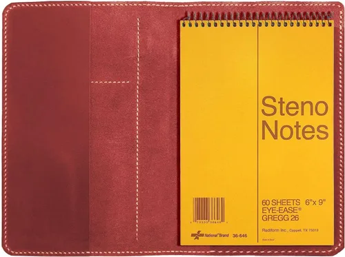Miniatura 6 de Funda de cuero personalizada para bloc de notas Steno de 6"x9", cubierta de espiral de cuero hecha a mano, funda folio compatible con bloc de notas