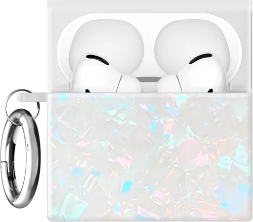 Miniatura 22 de Flaunt Funda cuadrada oficial para AirPods Pro 3 con anillo plateado, compatible con AirPods Pro de 3ª generación, carga inalámbrica, ligera y a