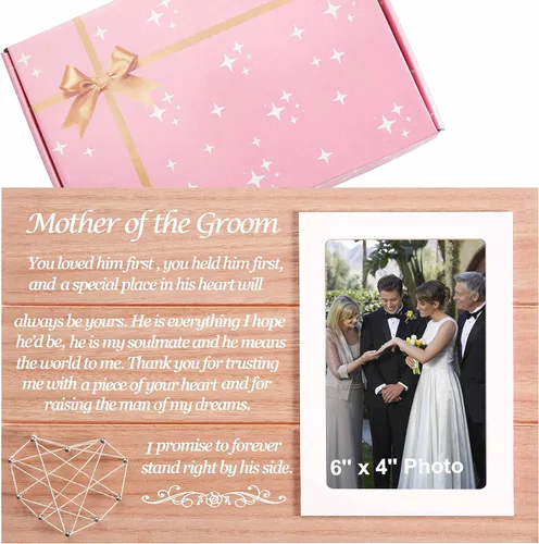 Miniatura 12 de Regalo de marco de fotos de boda para dama de honor de la novia, despedida de soltera, ducha nupcial para mejores amigas, hermana, mejor amiga - "Él