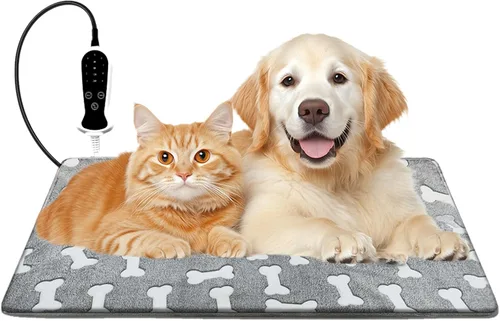 Miniatura 25 de Almohadilla térmica para perros para perros, almohadilla térmica impermeable para mascotas, interruptor de termostato inteligente, 9 velocidades