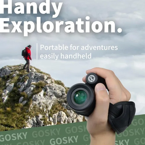 Miniatura 6 de Gosky Telescopio monocular HD de 12 x 55 con prisma BAK4 y lente FMC, ligero con adaptador para teléfono inteligente, para observación de aves