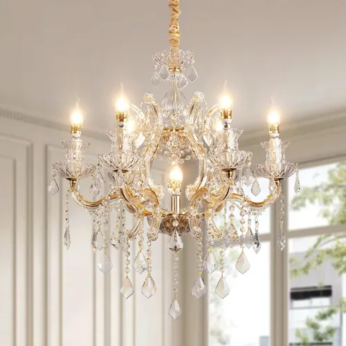 Miniatura 9 de Luces colgantes modernas isla de cocina: lámpara colgante de vela de cristal K9 - 1 bombilla E12 lámparas de iluminación vintage para comedor, baño