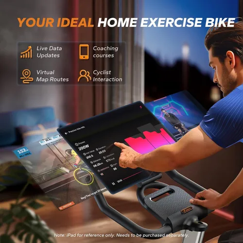 Miniatura 2 de Merach Magnetic Exercise Bike, Heavy Duty Stationary Bike with Automated Resistance, 300 350 Lbs Weight Capacity, Low Noise Indoor Workout Bike for