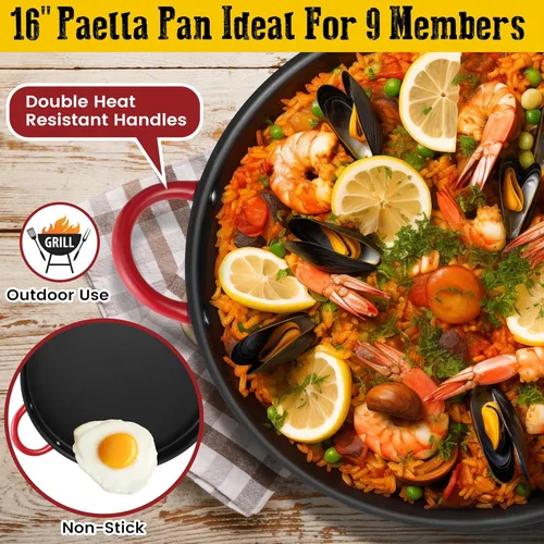 Miniatura 5 de ARC Paella antiadherente - Juego de quemador y soporte de acero inoxidable, juego de paella con cabezal de quemador de propano, bolsa de transporte