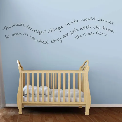 Miniatura 3 de Calcomanía de pared para cuarto de bebé, fieltro con el corazón, decoración de pared de vinilo con el principito para habitación del bebé