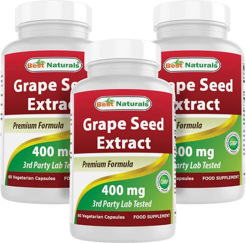 Miniatura 8 de Best Naturals Extracto de semilla de uva 400 mg cápsula vegetariana, 120