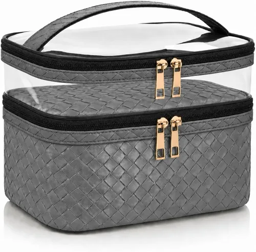 Miniatura 15 de Bolsa de maquillaje, 3 piezas de piel sintética, bolsa de maquillaje de viaje, bolsa de cosméticos para mujeres y niñas