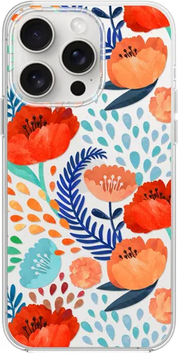 Miniatura 17 de Blingy's Funda para iPhone 15 Pro, lindo estilo de gato con patrón de flor de cerezo divertido diseño de animales de dibujos animados, funda Gato