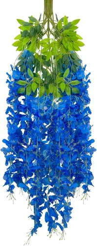 Miniatura 39 de Paquete de 12 guirnaldas de flores colgantes de glicina blanca, enredaderas de flores artificiales de 3.77 pies, glicinia falsa, guirnalda colgante