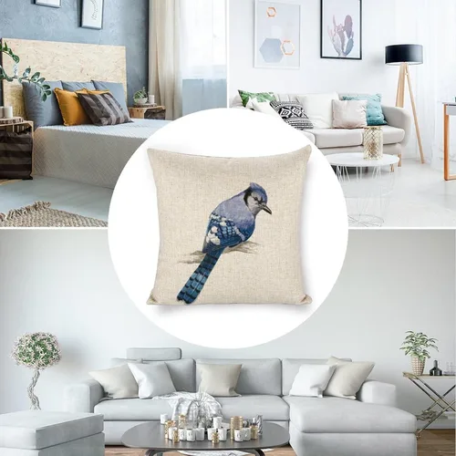 Miniatura 4 de Golddfinch - Funda de almohada de lino de 18 x 18 pulgadas, funda de cojín decorativa de doble cara para sofá, cama, silla y automóvil