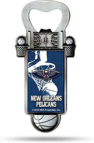 Miniatura 12 de Rico Industries Abrebotellas magnético de baloncesto de la NBA, acero inoxidable, imán fuerte para exhibir en el refrigerador