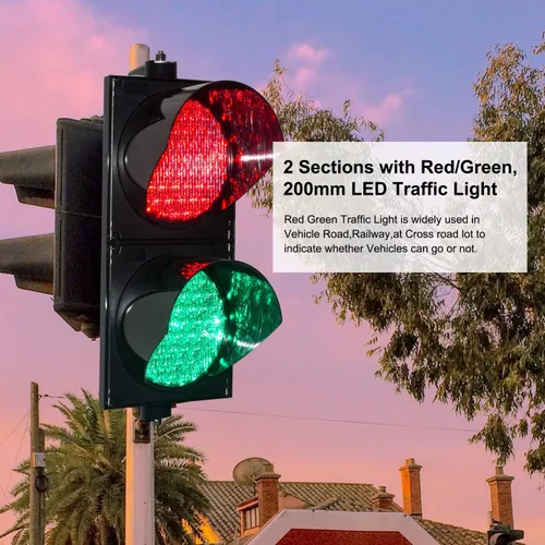 Miniatura 6 de BBMi DC9-36V 200mm (8inch) Señal de tráfico de Stop & Go rojo/verde, IP65 impermeable industrial advertencia LED luz de parada