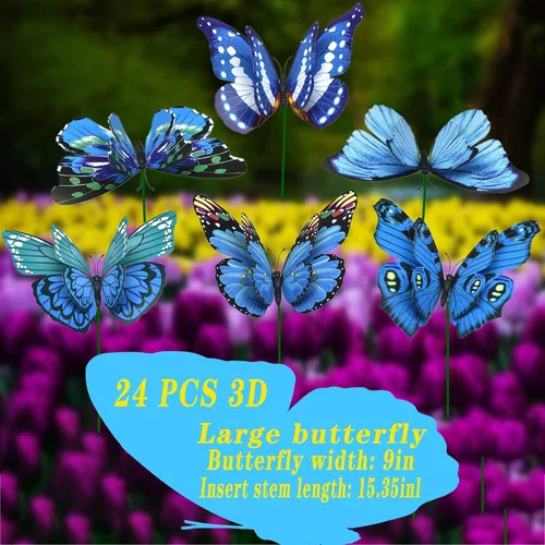 Miniatura 8 de FENELY Mariposa Jardín Estacas Decoraciones Al Aire Libre 3D Mariposas Césped Decorativo Patio Decoración Accesorios Adornos PVC Jardinería Arte 24