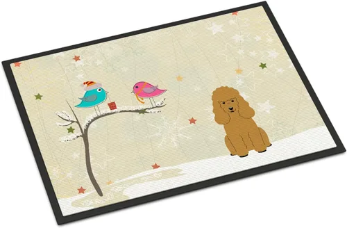 Caroline's Treasures BB2541JMAT - Felpudo de caniche de entre amigos, color marrón, 24 x 36 pulgadas, tapete para puerta delantera, interior y
