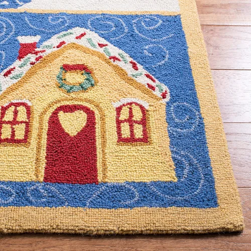Miniatura 2 de SAFAVIEH Handmade Wool Accent Rug 2'x3' - Chelsea Collection - Seasonal Design, White & Multi, Ideal for Entryway, Bathroom, Bedside, Front Door